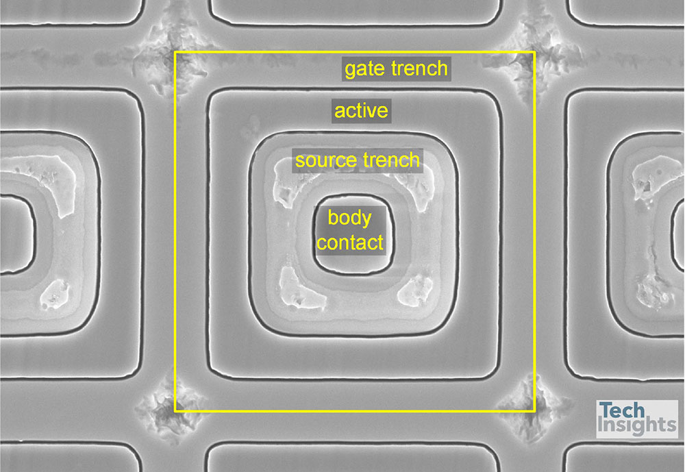Figure 2 SCT3022ALGC11 Transistor Cell at Polysilicon – Plan-View SEM