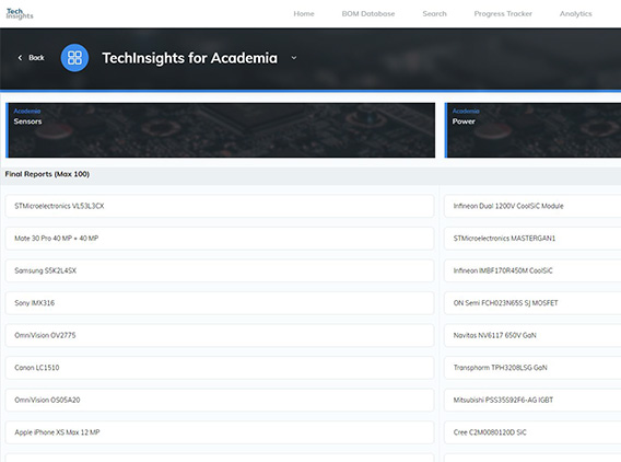 TechInsights Microelectronics Analysis for Academia