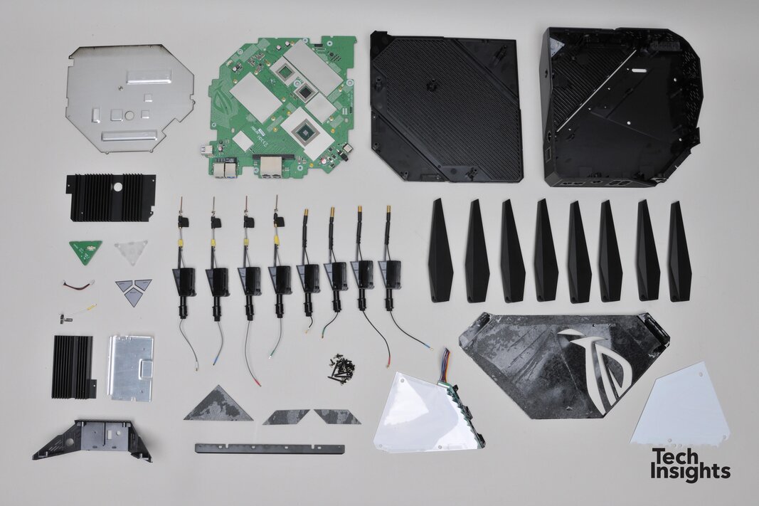 All the components found within the ASUS ROG Rapture router. Source: TechInsights