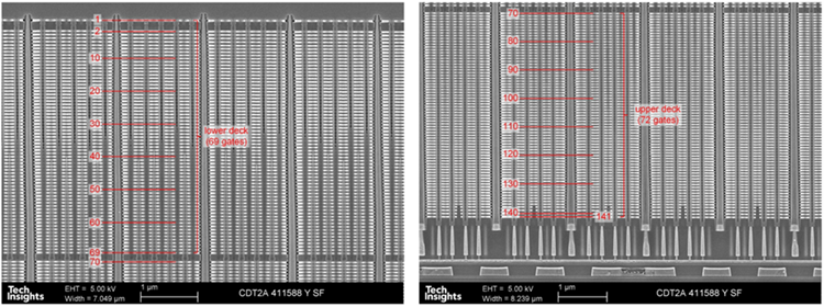 Figure 5. Cross-Sectional SEM images of Memory Array
