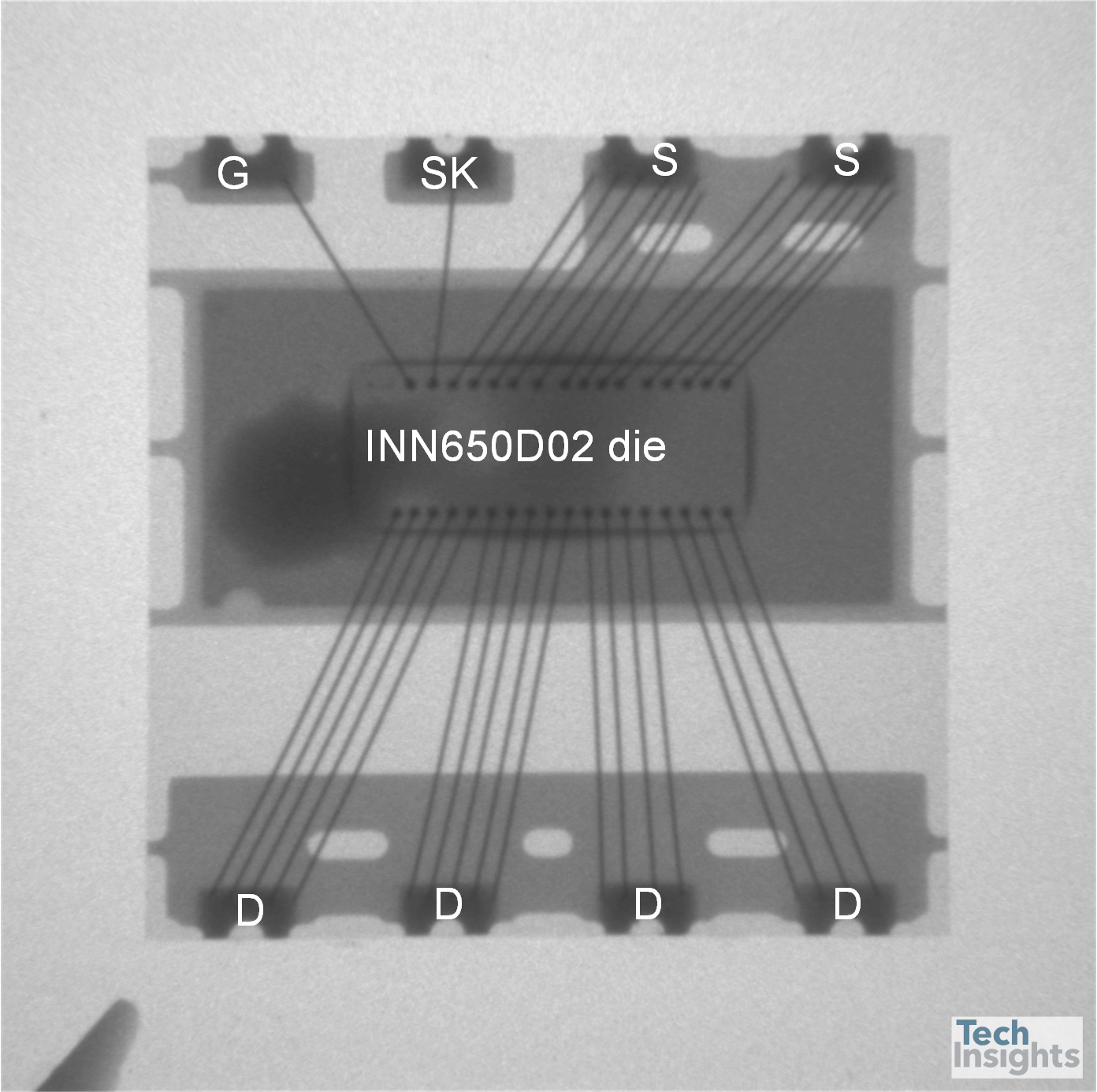 Figure 4 Innoscience INN650D02 650 V GaN Enhancement-mode Power Transistor – Package X-ray