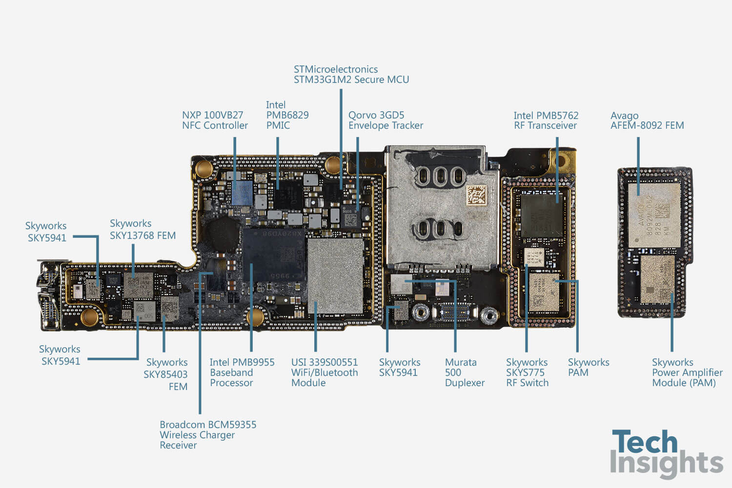 Iphone 11 схема платы с расположением элементов